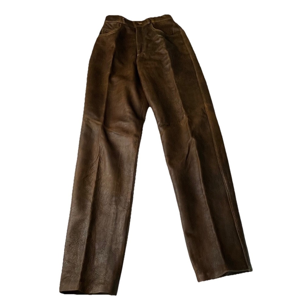 VTG‎ Detour Womens Size 8 Motorcycle Gear Soft Brown Leather Pants Lined